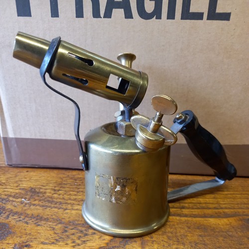 Vintage brass blow lamp - vintage,